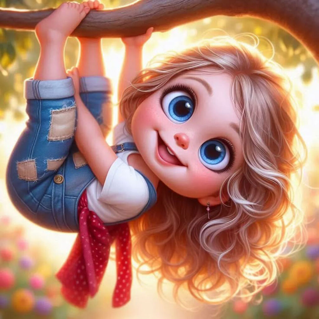 عکس کارتونی دختر بچه کیوت