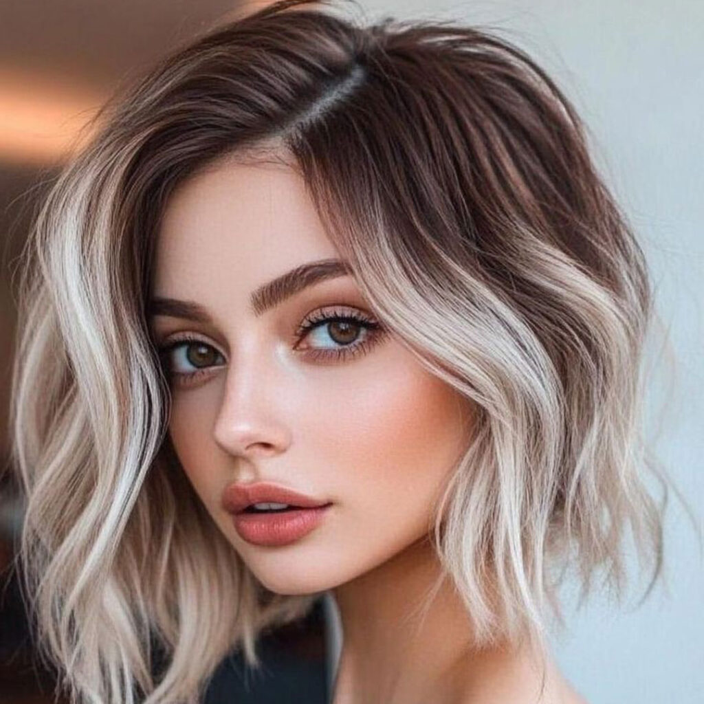 رنگ موی کوتاه زنانه آمبره ترند 2025