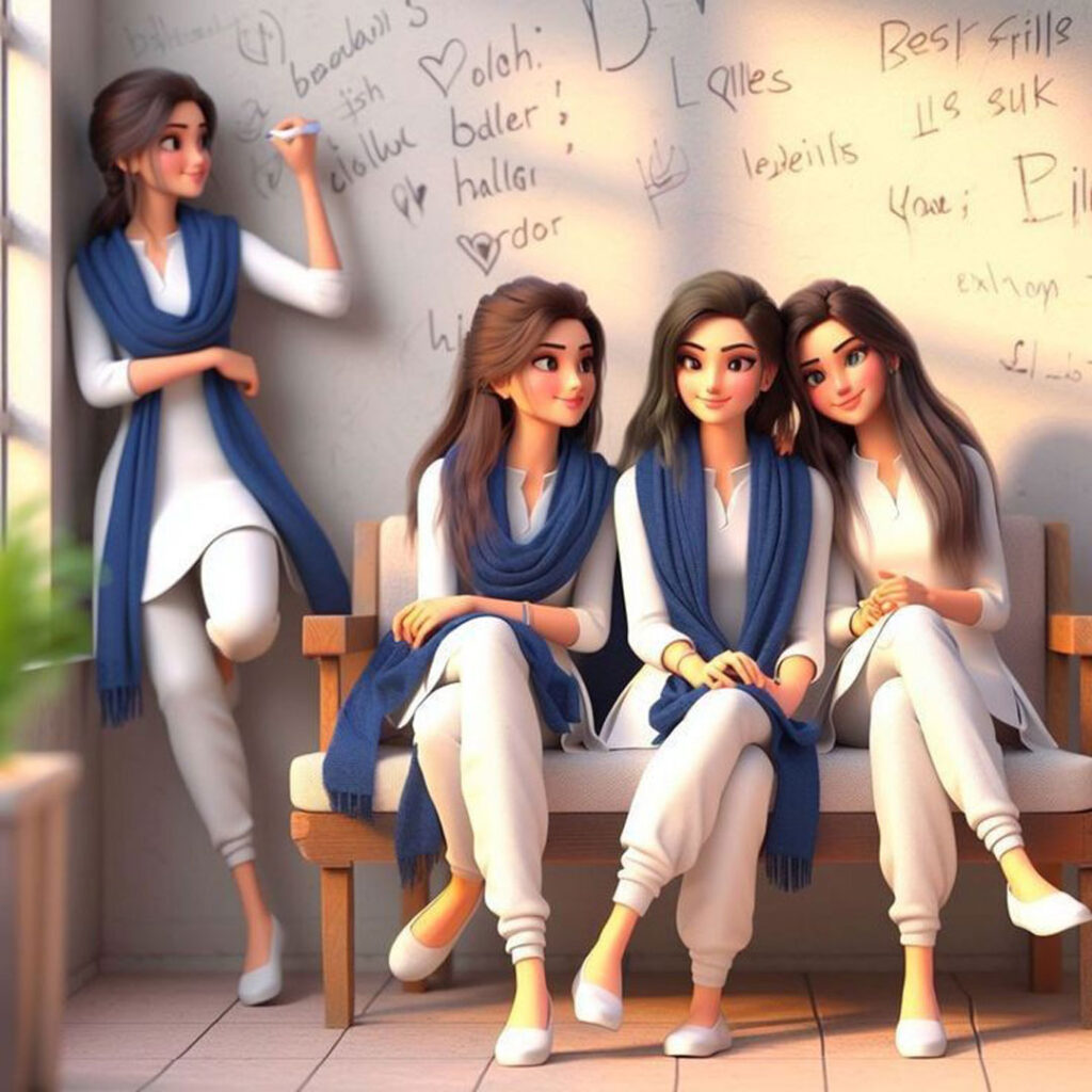 عکس دخترانه کارتونی دوستانه جذاب