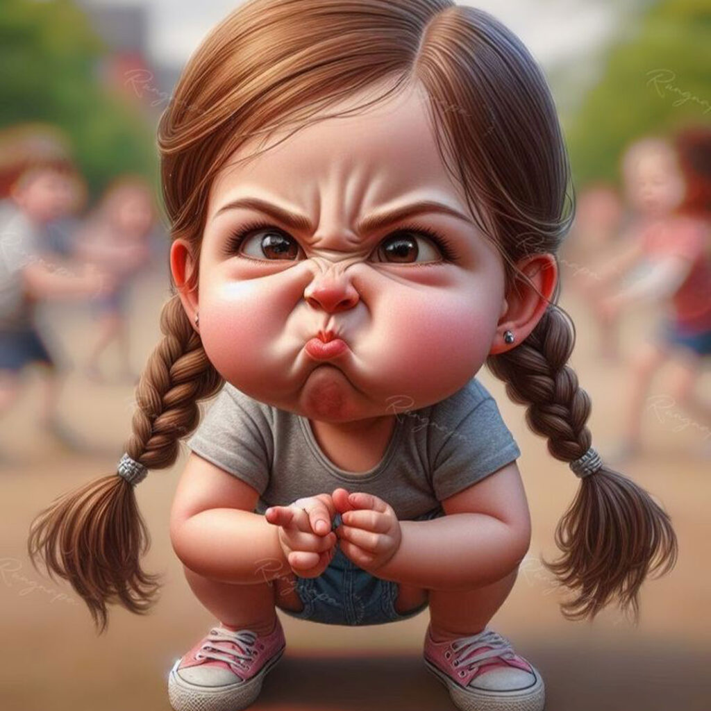 عکس کاریکاتوری دختر عصبی