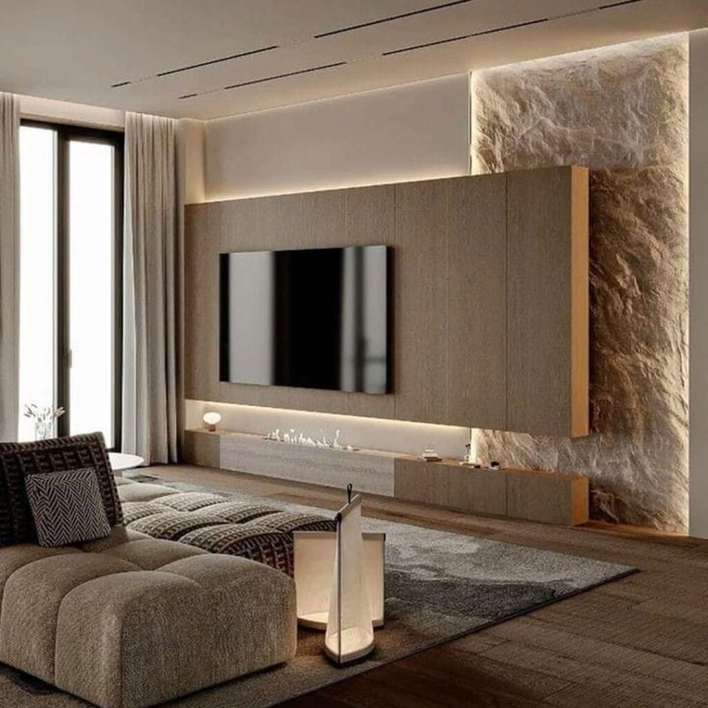 طراحی دیوار تلویزیون فانتزی