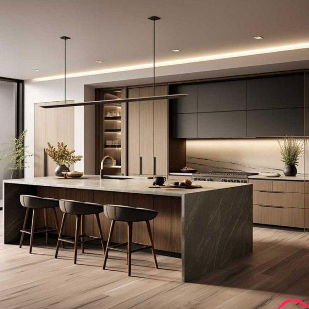 کابینت آشپزخانه با طراحی فانتزی مینیمال طراحی کابینت آشپزخانه مینیمال