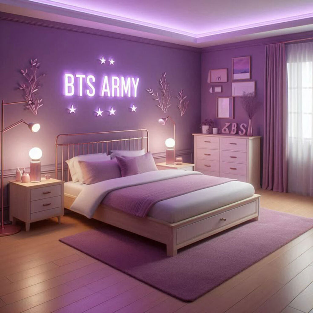 دکوراسیون اتاق خواب خاص با الهام از BTS
