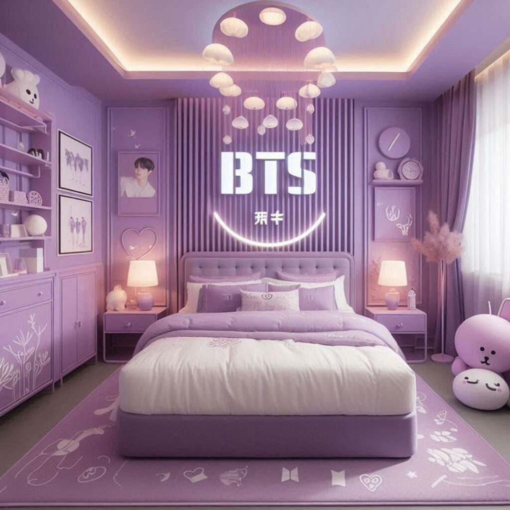زیباترین دکوراسیون اتاق خواب با الهام از BTS