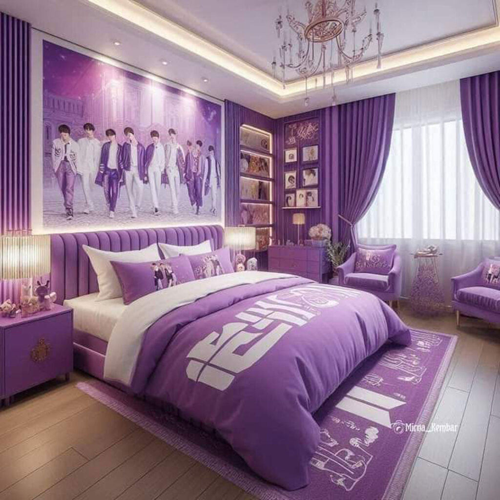 دکوراسیون اتاق خواب جذاب با الهام از BTS