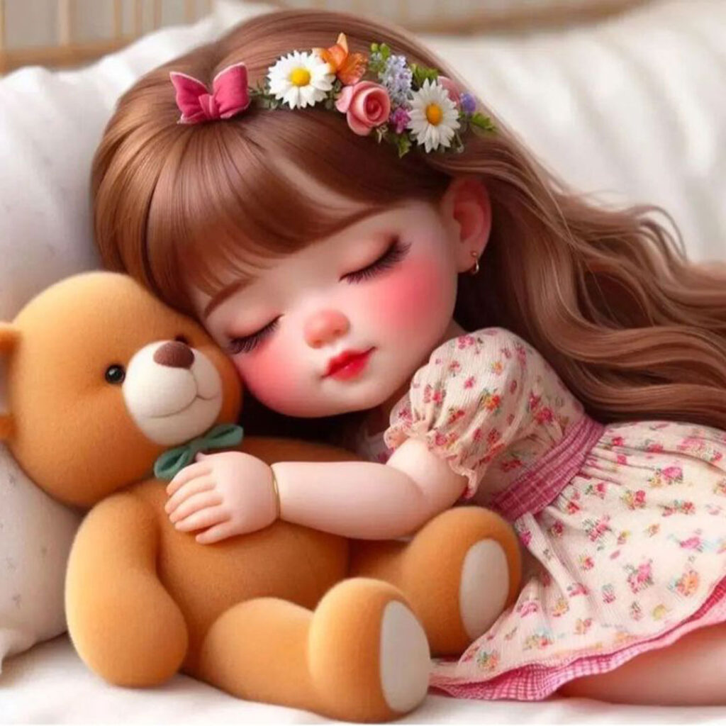 عکس‌ های کارتونی از دختر خوابیده جذاب