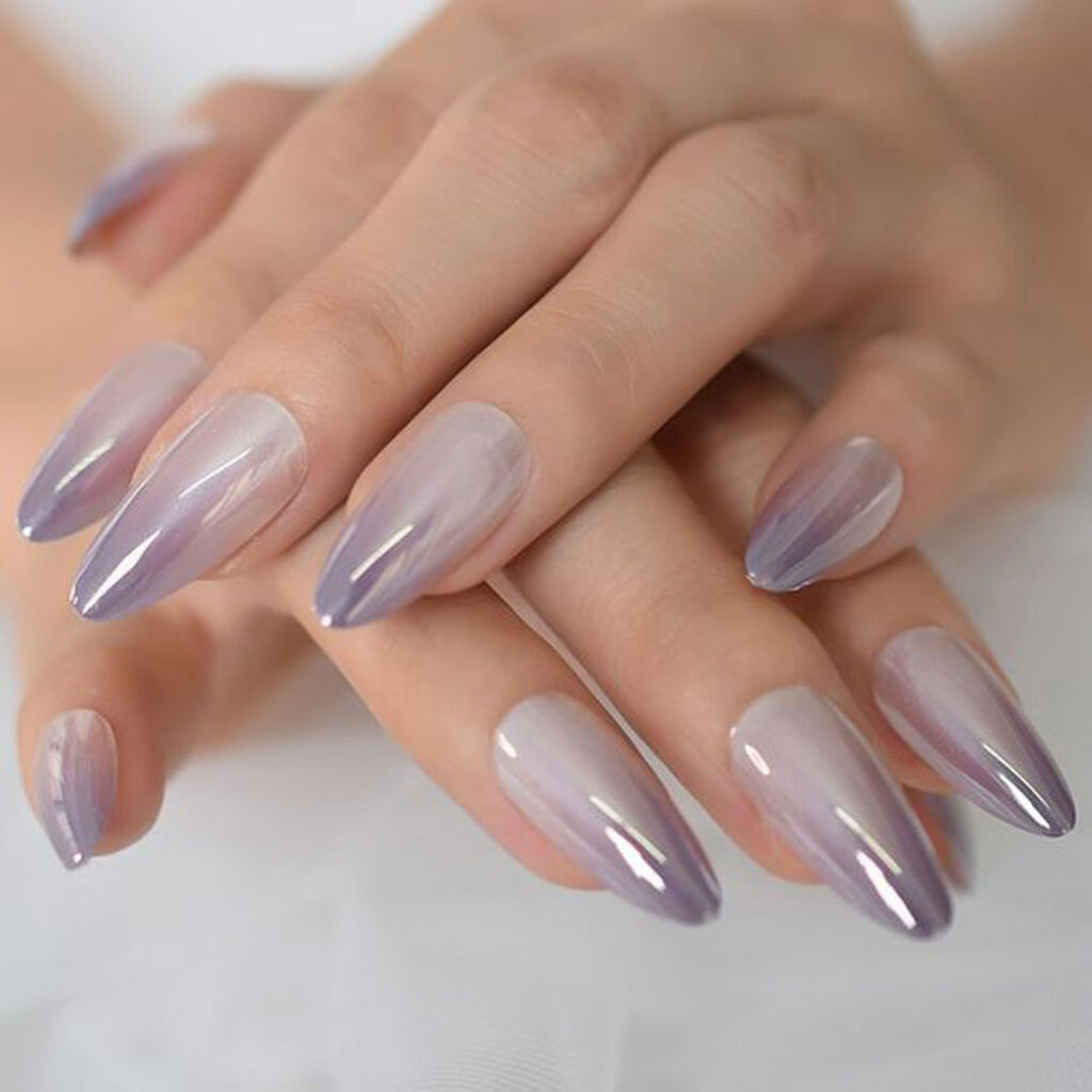 طراحی ناخن کروم آمبره خاص و زیبا