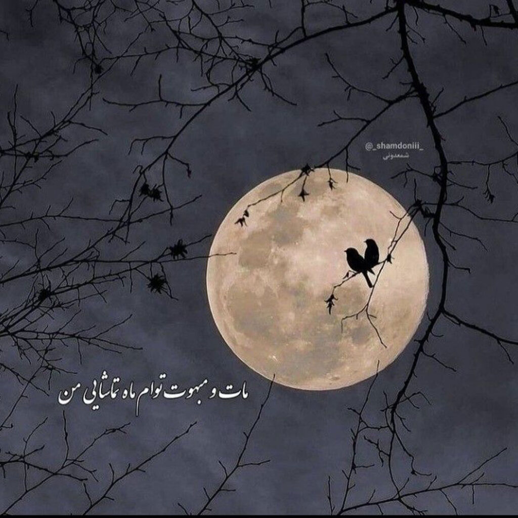 عکس نوشته با تم ماه کامل