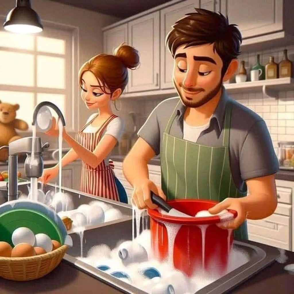 زیباترین عکس کارتونی زن و شوهری 