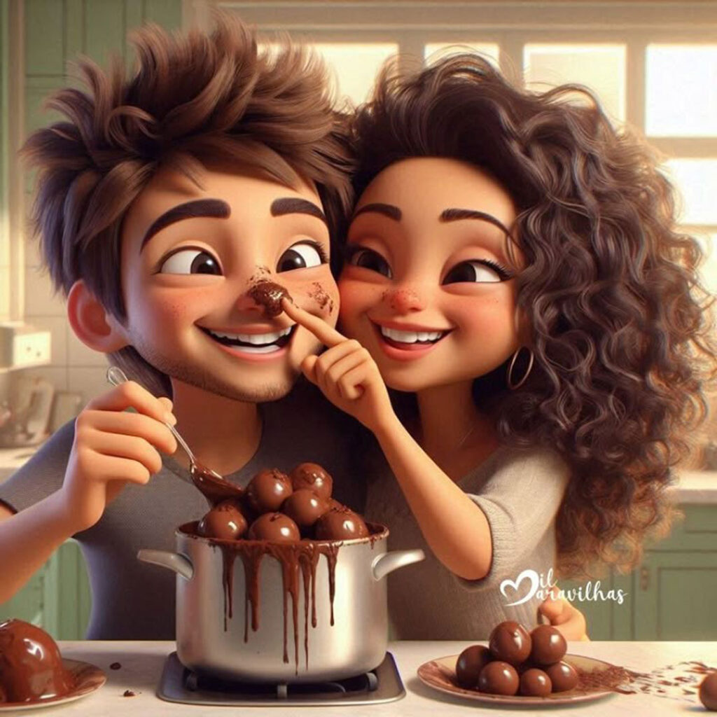 عکس کارتونی زن و شوهری زیبا و جذاب