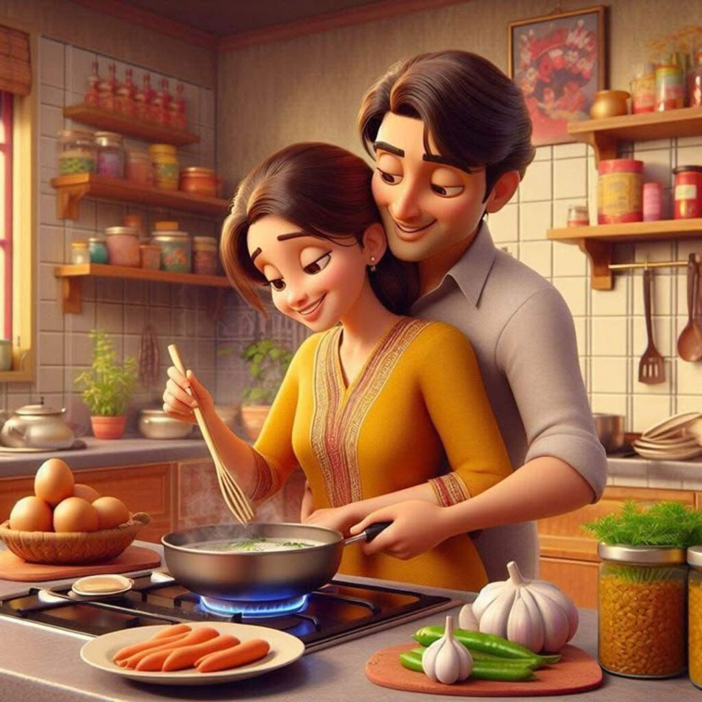 عکس کارتونی زن و شوهری جذاب
