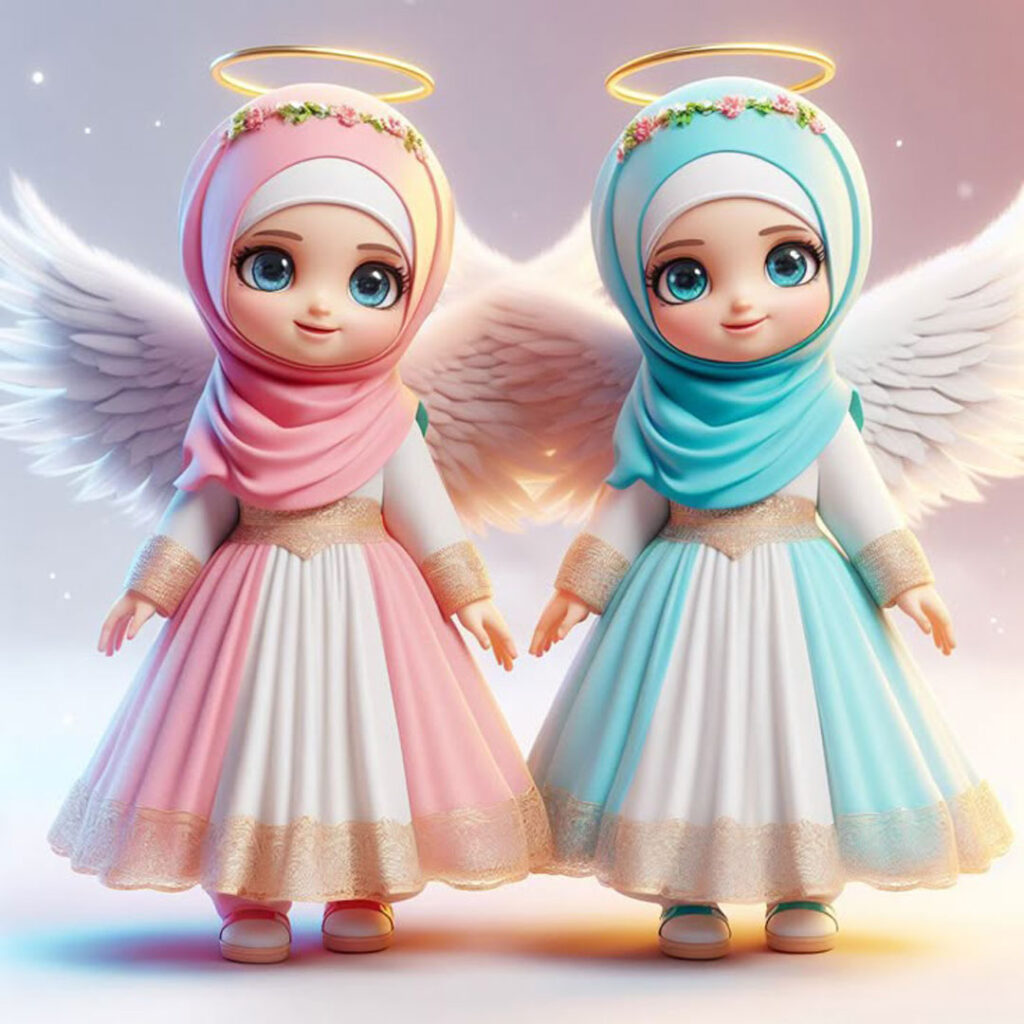 عکس کارتونی دختر باحجاب فرشته