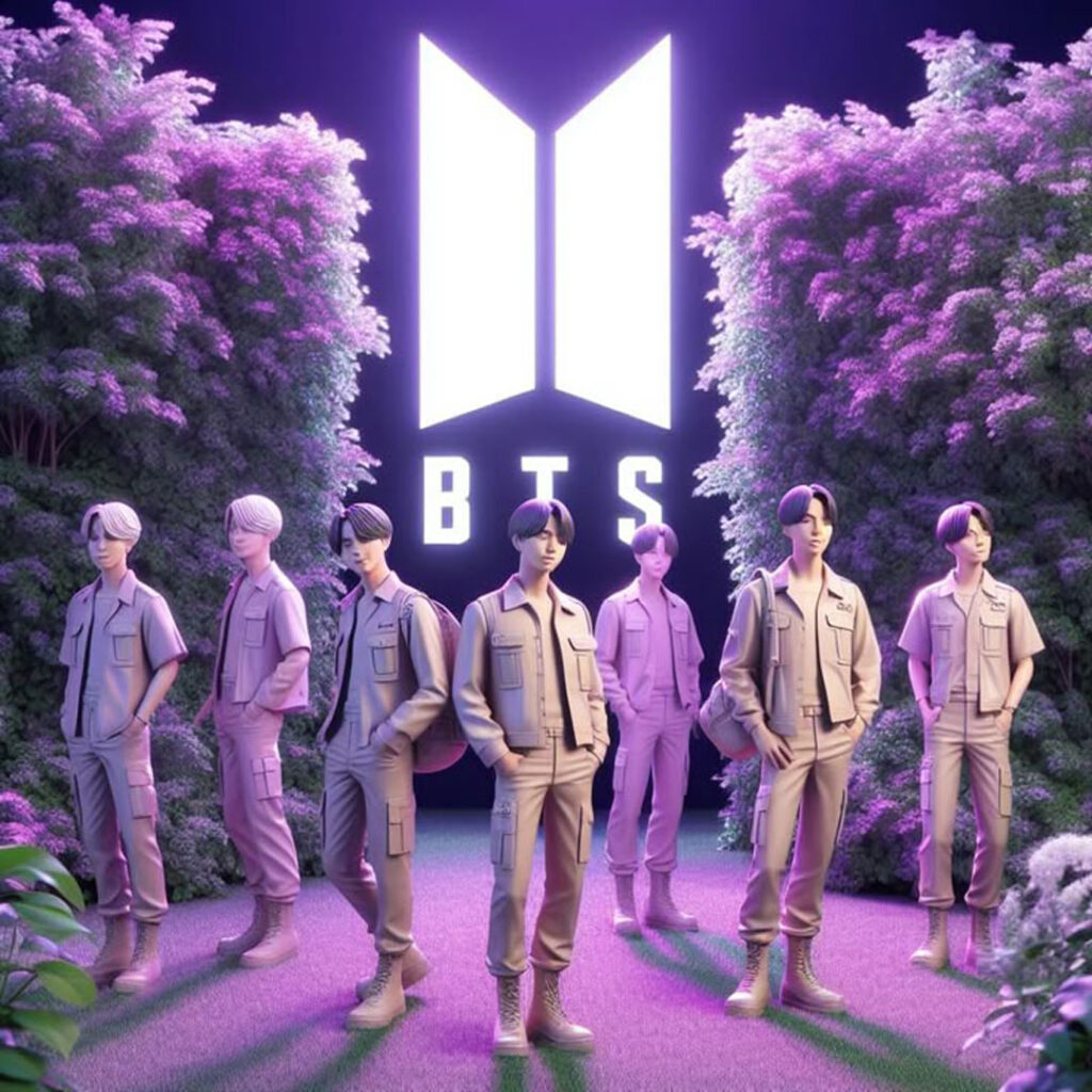 عکس والپیپر BTS با تم بنفش زیبا