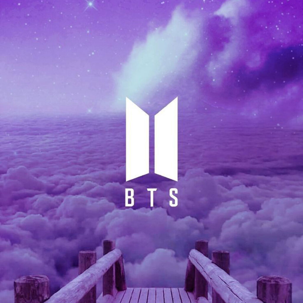 عکس والپیپر BTS با تم بنفش مینیمال