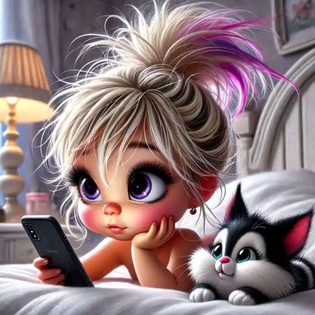 عکس‌ کارتونی دخترونه چشم درشت