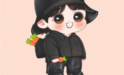عکس‌ های بامزه کارتونی کوکی بی تی اس؛ دنیای شیرین‌ ترین خرگوش بنفش BTS 💜🐰