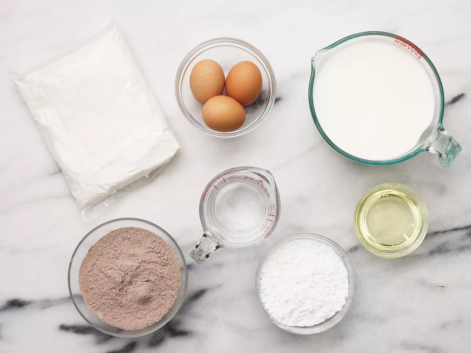 مواد اولیه برای تهیه کیک پودینگ