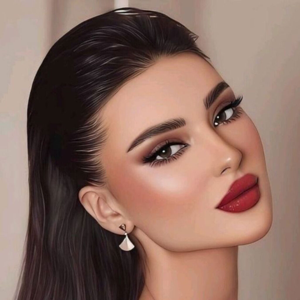 میکاپ با رژ قرمز شیک
