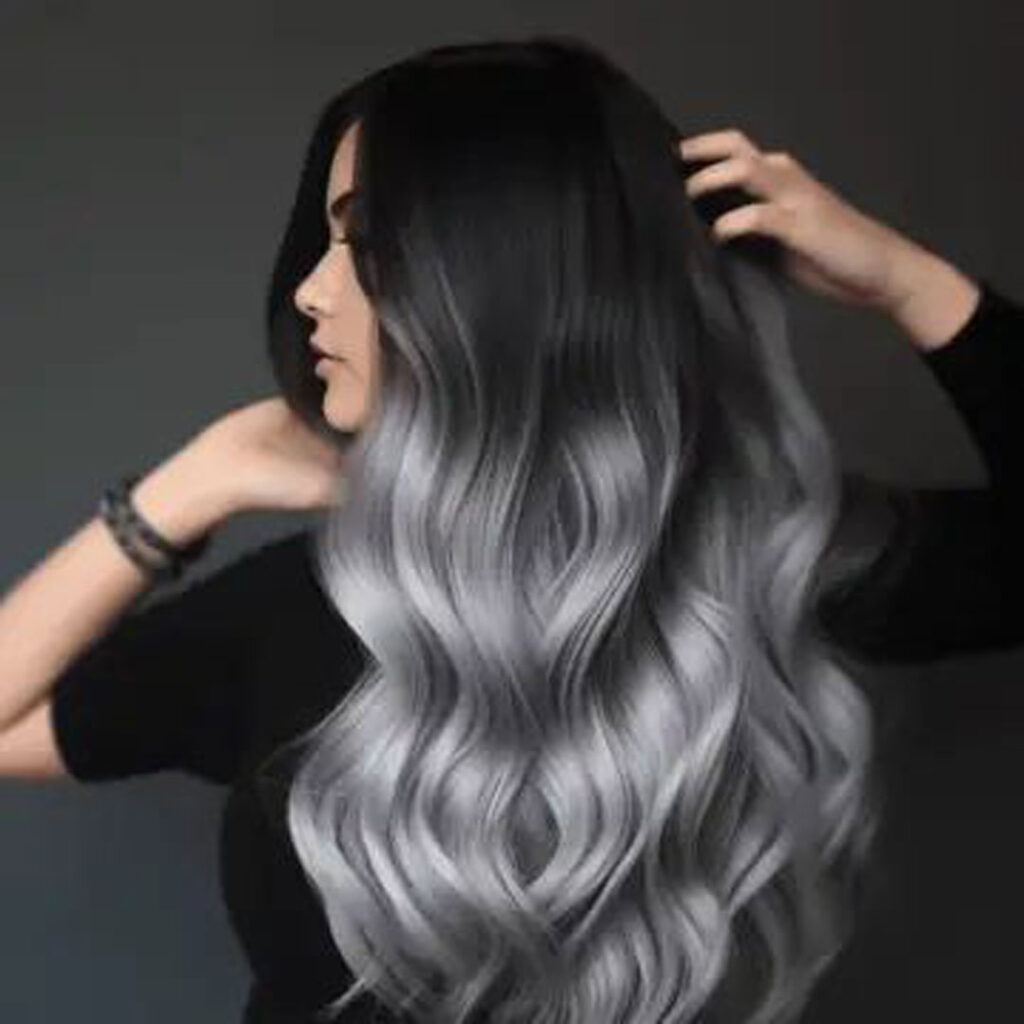 رنگ موی خاکستری آمبره
