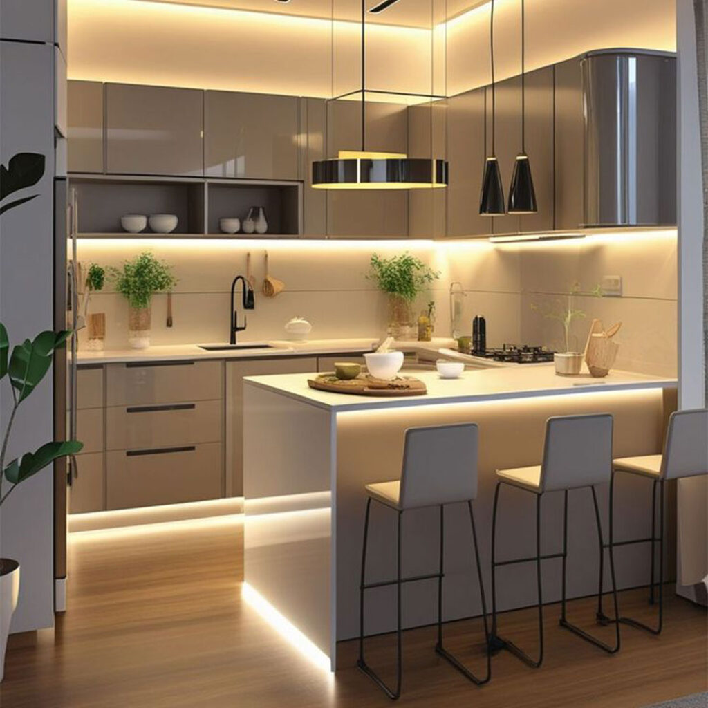آشپزخانه‌ ترند با ترکیب رنگ و کابینت‌ مدرن