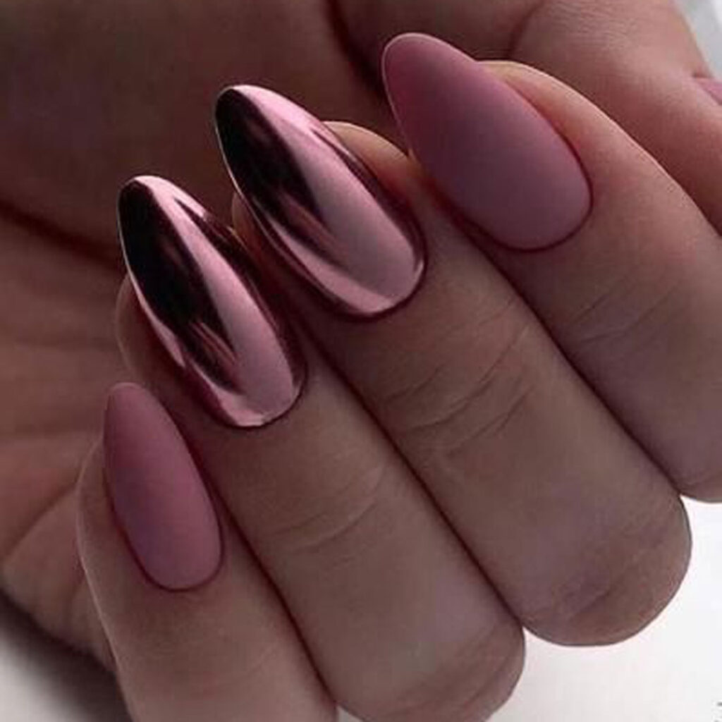 مدل‌ ناخن کروم و مات