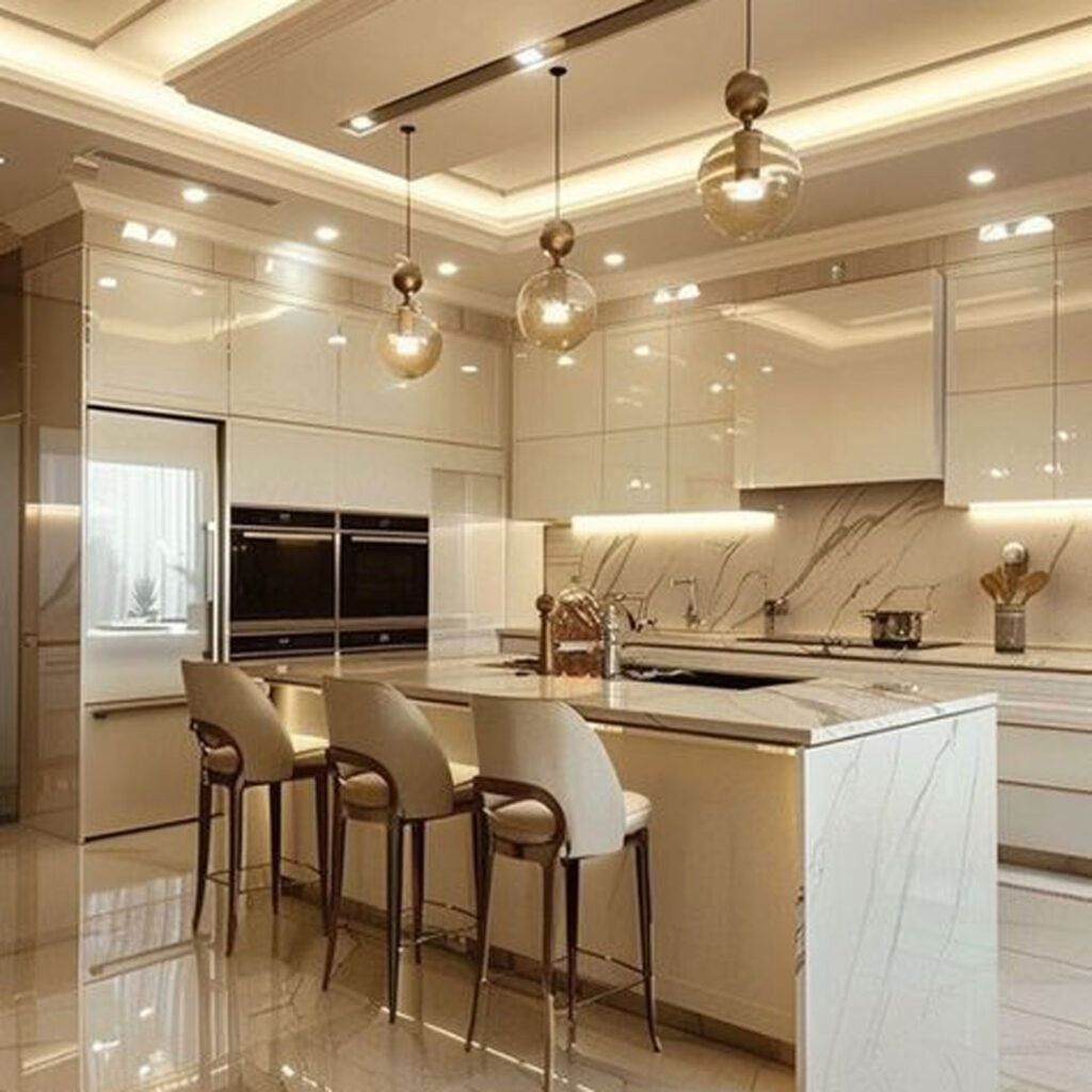 کابینت آشپزخانه زیبا با طراحی مدرن و لوکس؛ مدل کابینت آشپزخانه مدرن