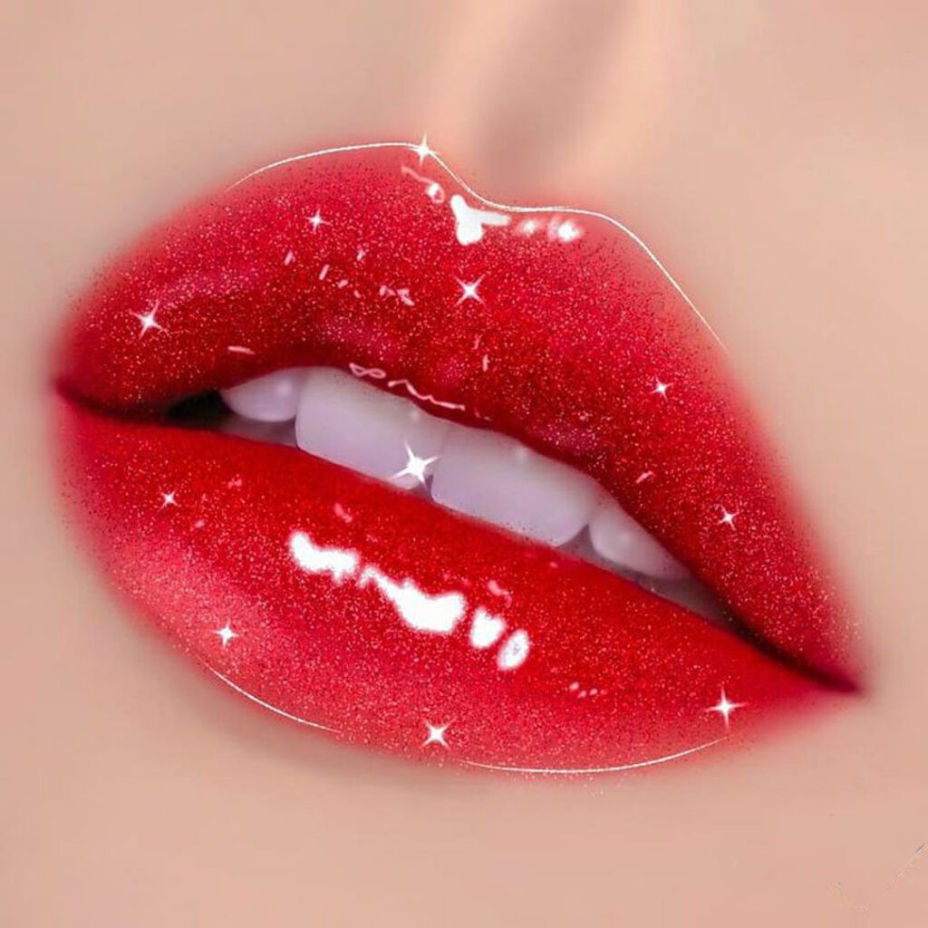 رنگ‌ رژ لب دخترانه قرمز براق