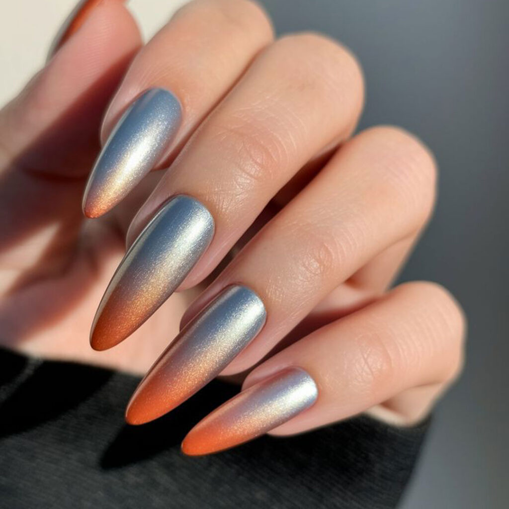 طراحی ناخن آمبره کروم خاص و زیبا