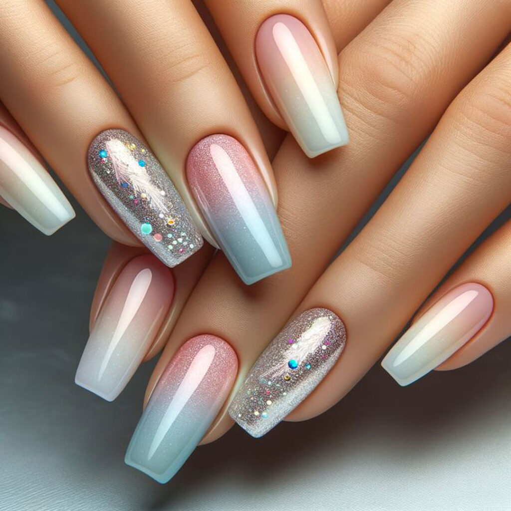 طراحی ناخن آمبره کروم خاص