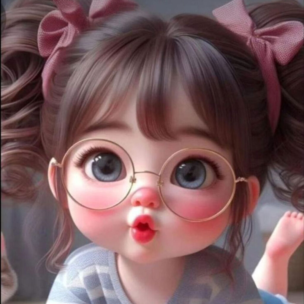 زیباترین عکس پروفایل کارتونی دختر عینکی