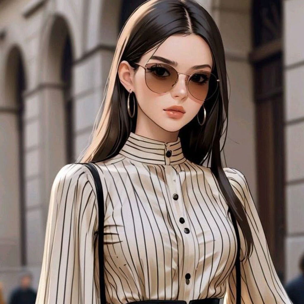 زیباترین عکس پروفایل کارتونی دختر عینکی