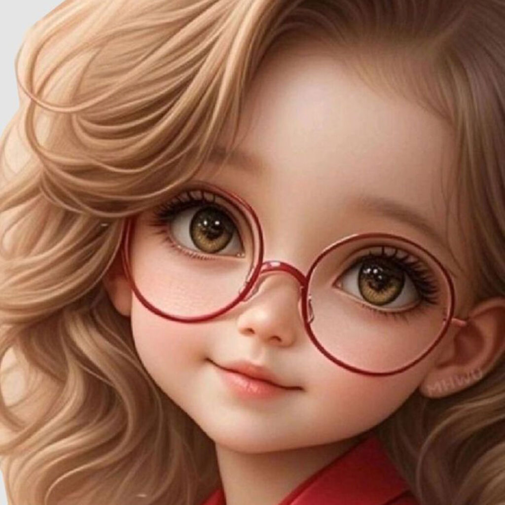 بهترین عکس پروفایل کارتونی دختر عینکی 