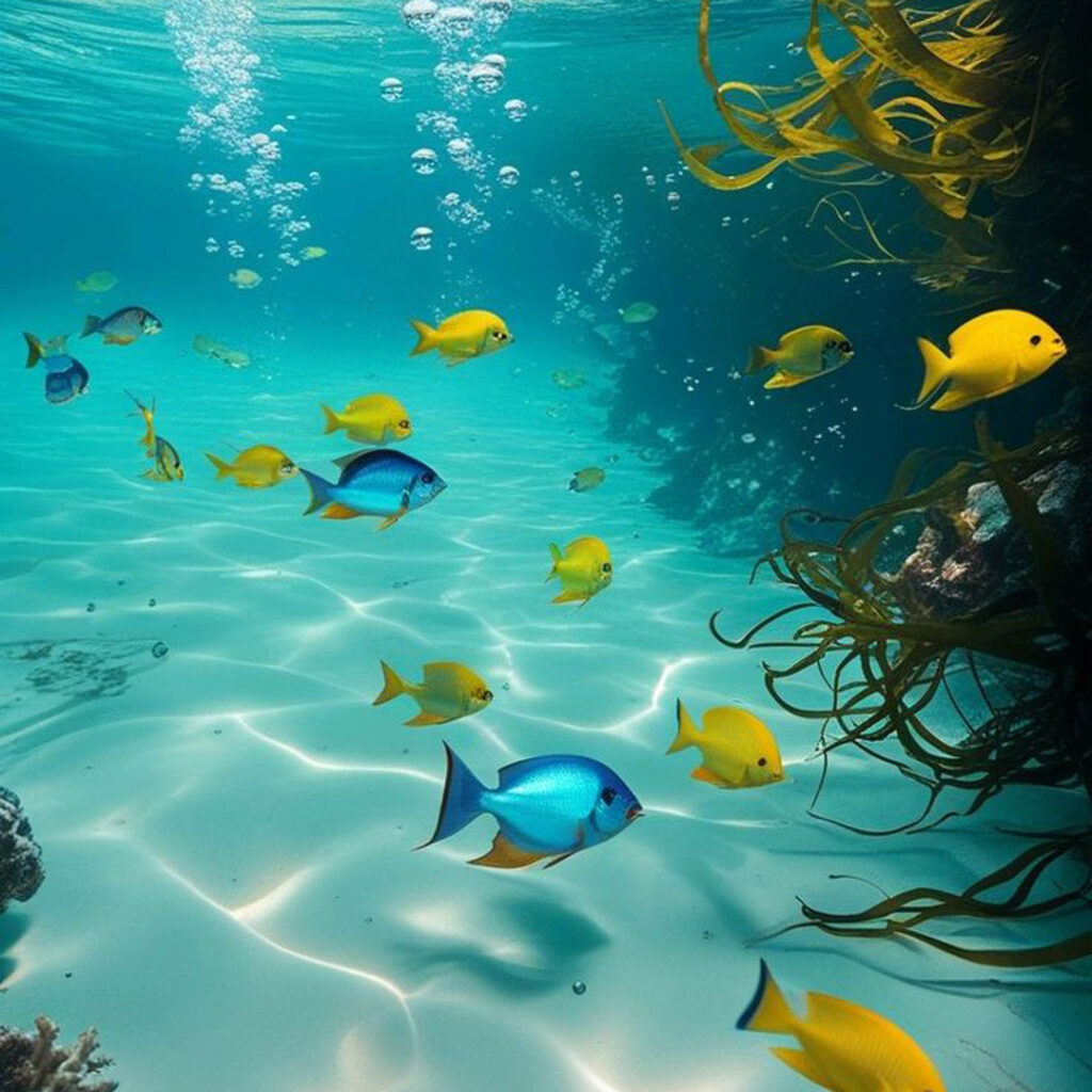 والپیپر ماهی در دریا