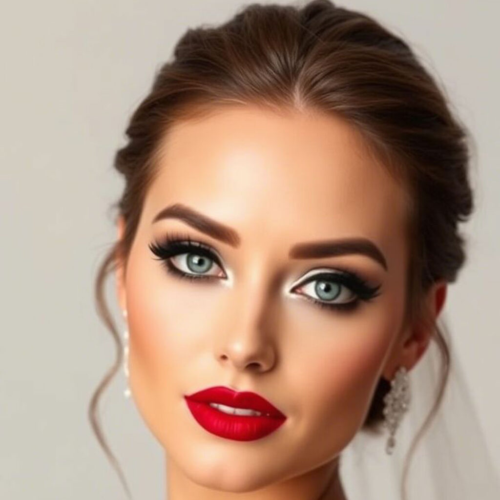 میکاپ‌ با رژ قرمز شیک