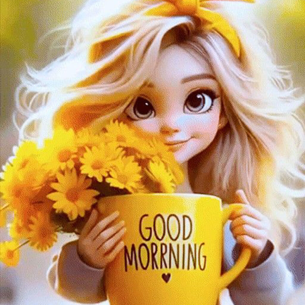 عکس استوری کارتونی دخترانه با تم Good Morning شیک و زیبا