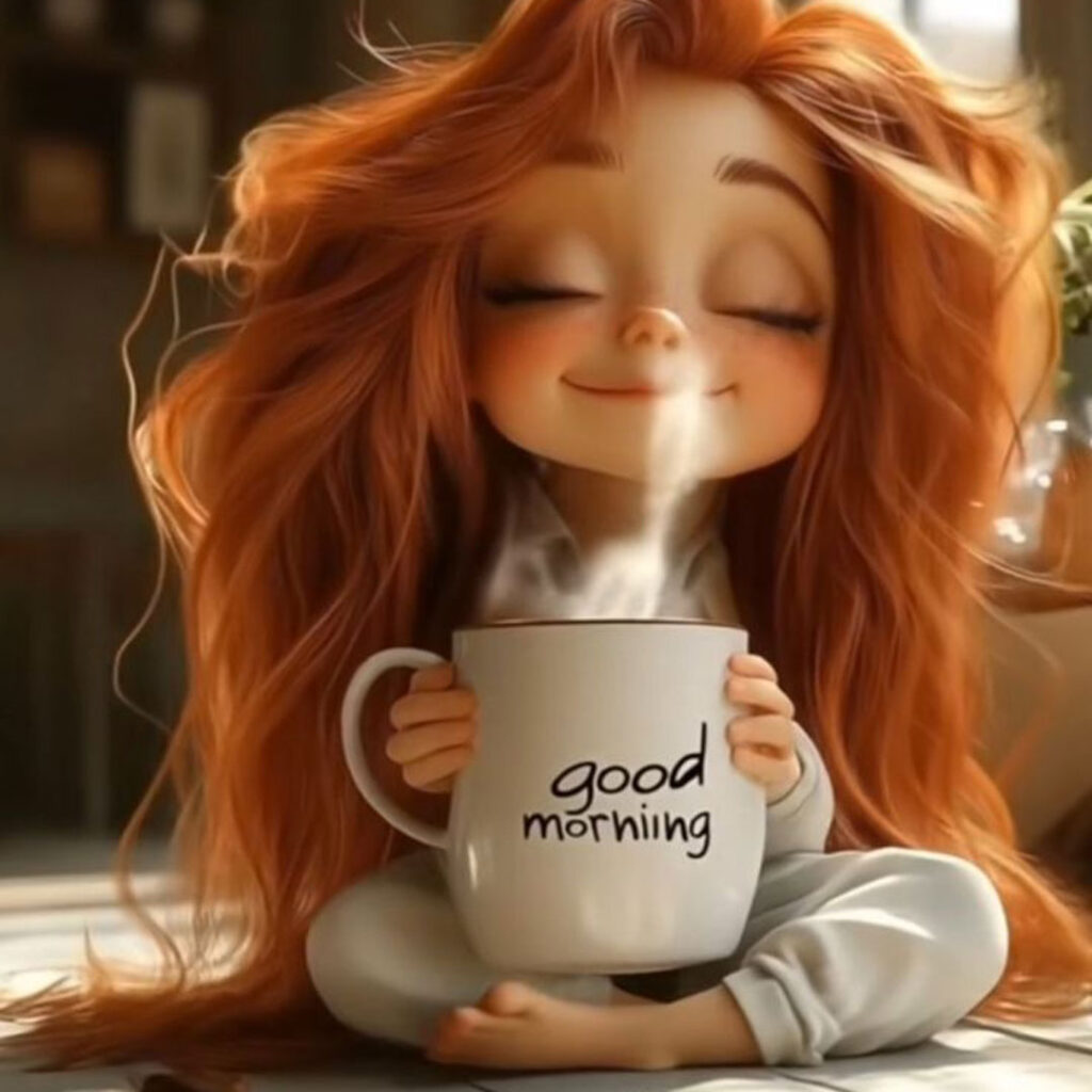 زیباترین عکس استوری کارتونی دخترانه با تم Good Morning