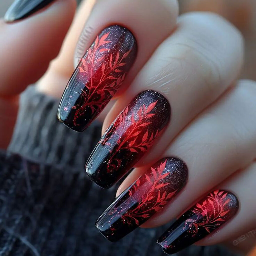 دیزاین ناخن قرمز شیک