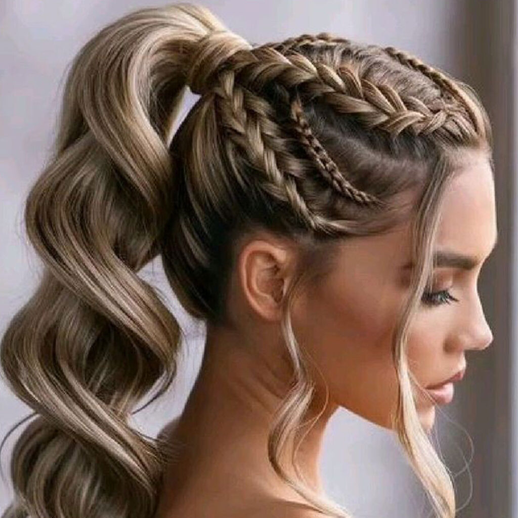 مدل موی دم اسبی بافت‌ دار دخترانه زیبا