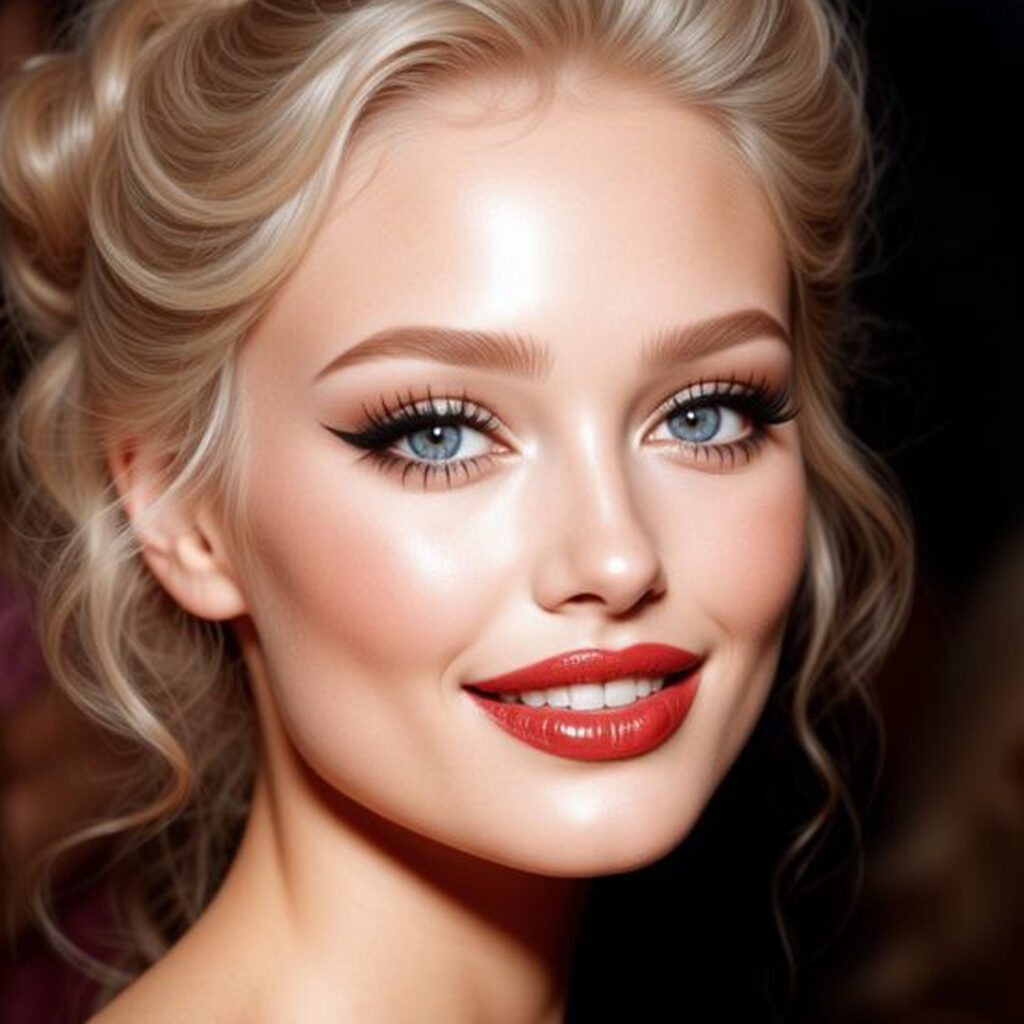 میکاپ نچرال زنانه با رژ قرمز