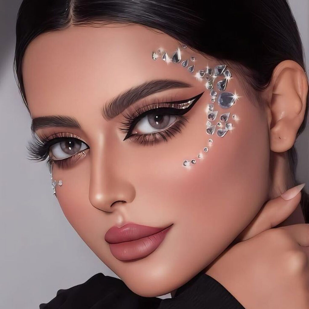 مدل میکاپ مجلسی نگینی