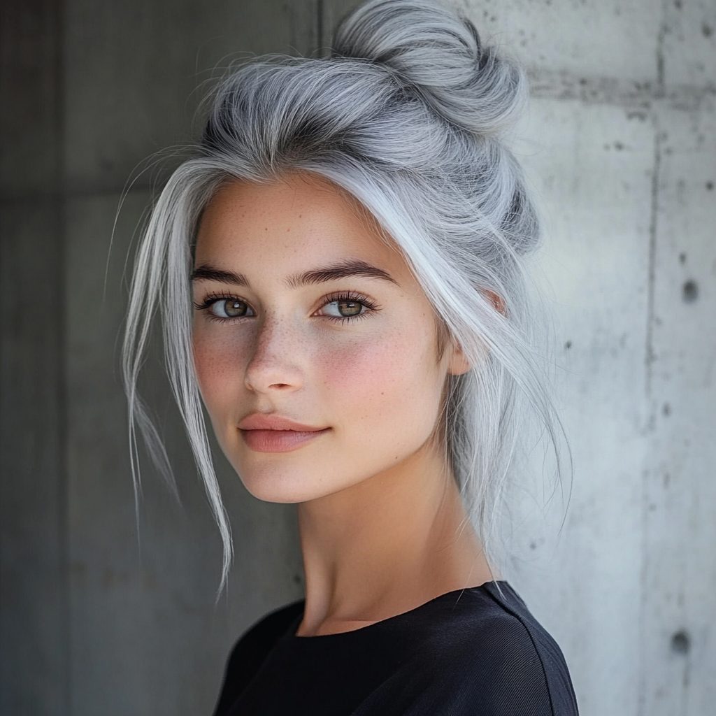شیک ترین موهای نازک با رنگ خاکستری