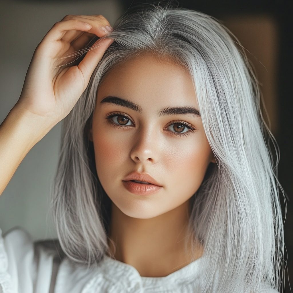 شیک ترین موهای نازک با رنگ خاکستری