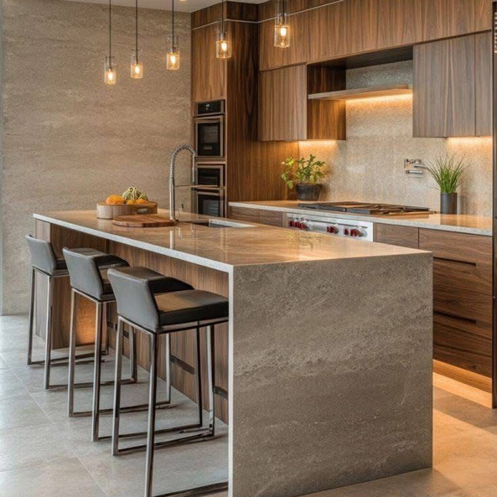 آشپزخانه لوکس با کابینت‌ مدرن