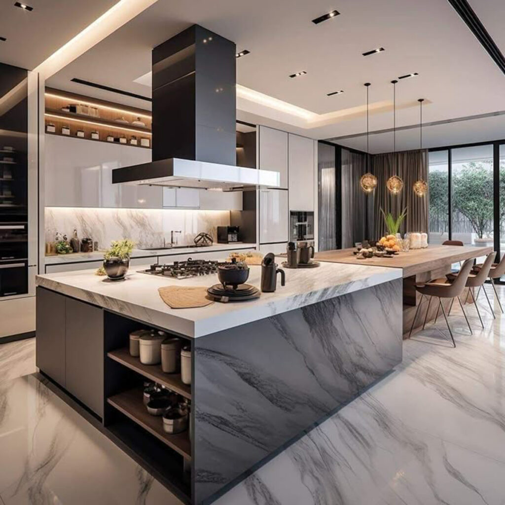 دیزاین کابینت آشپزخانه لاکچری