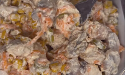 🥗 سالاد رژیمی مرغ و قارچ؛ خوشمزه، کم‌کالری و سرشار از پروتئین