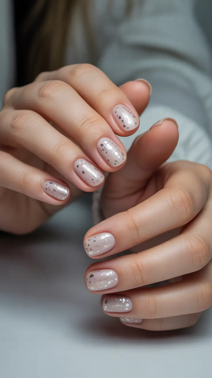 طراحی ناخن ژلی کوتاه برای زمستان 2025-2026 💅