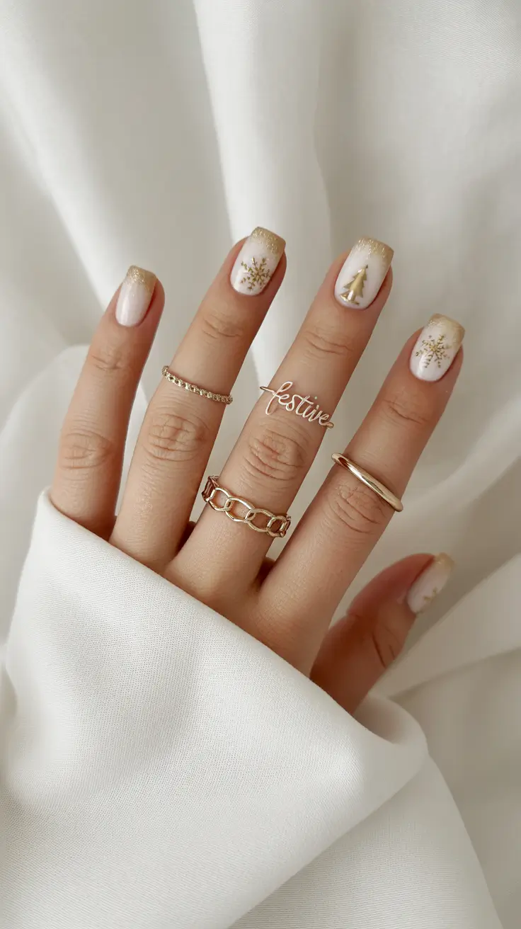 طراحی ناخن ژلی کوتاه برای زمستان 2025-2026 💅
