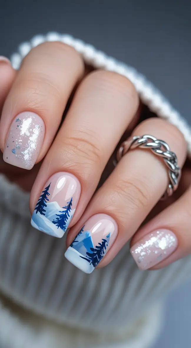 طراحی ناخن ژلی کوتاه برای زمستان 2025-2026 💅