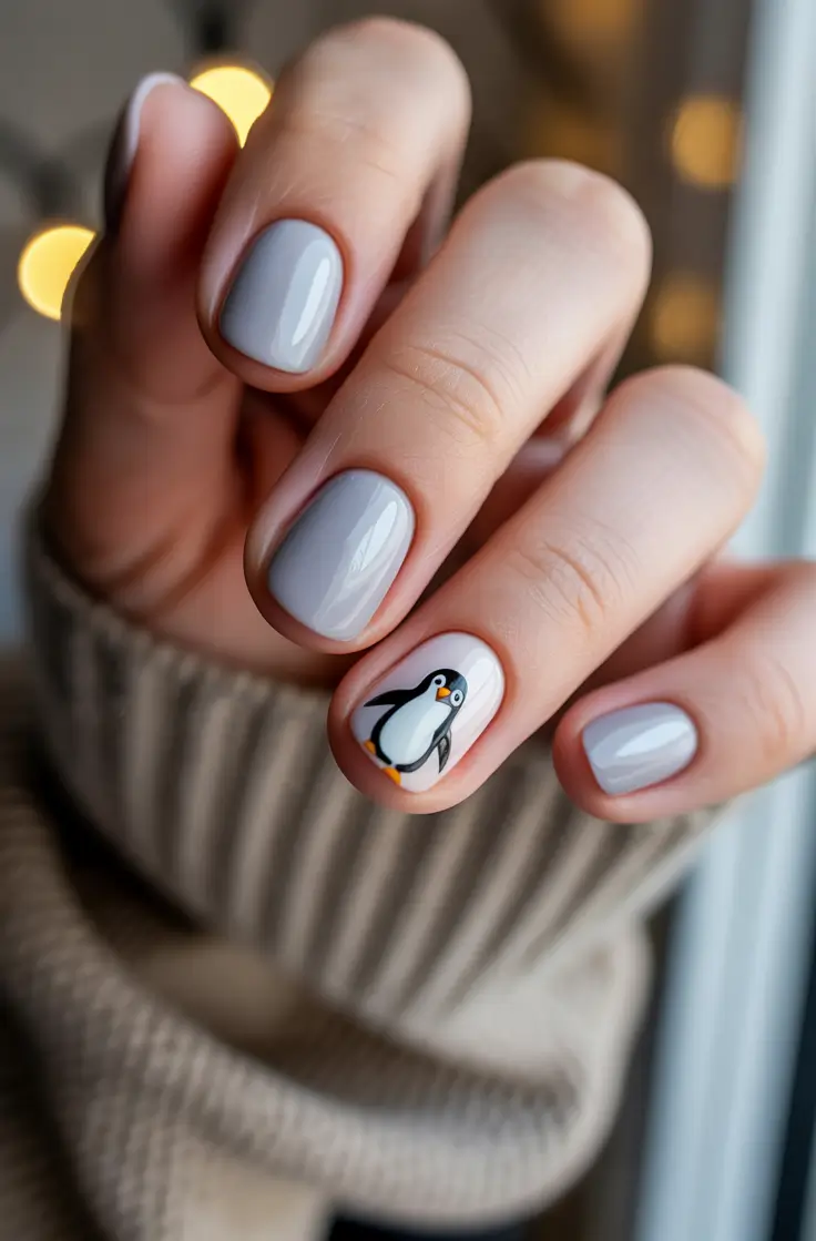 طراحی ناخن ژلی کوتاه برای زمستان 2025-2026 💅