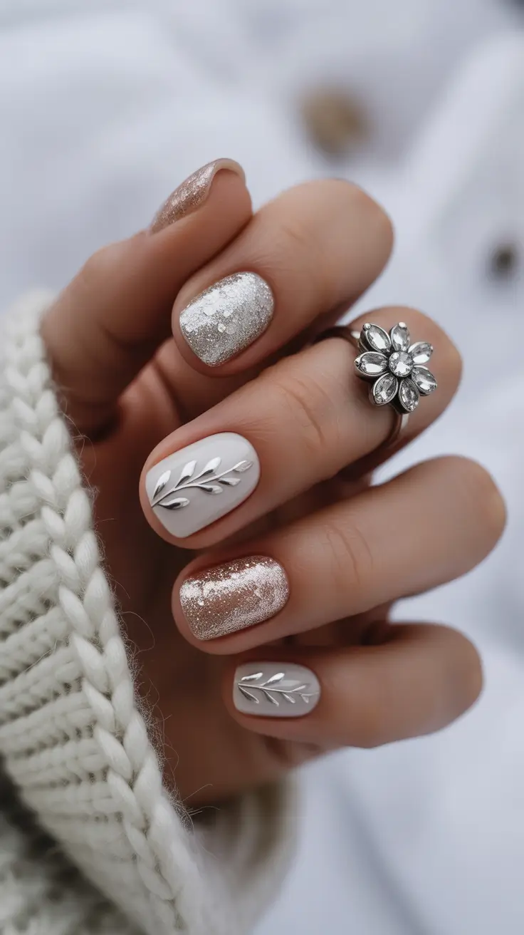 طراحی ناخن ژلی کوتاه برای زمستان 2025-2026 💅